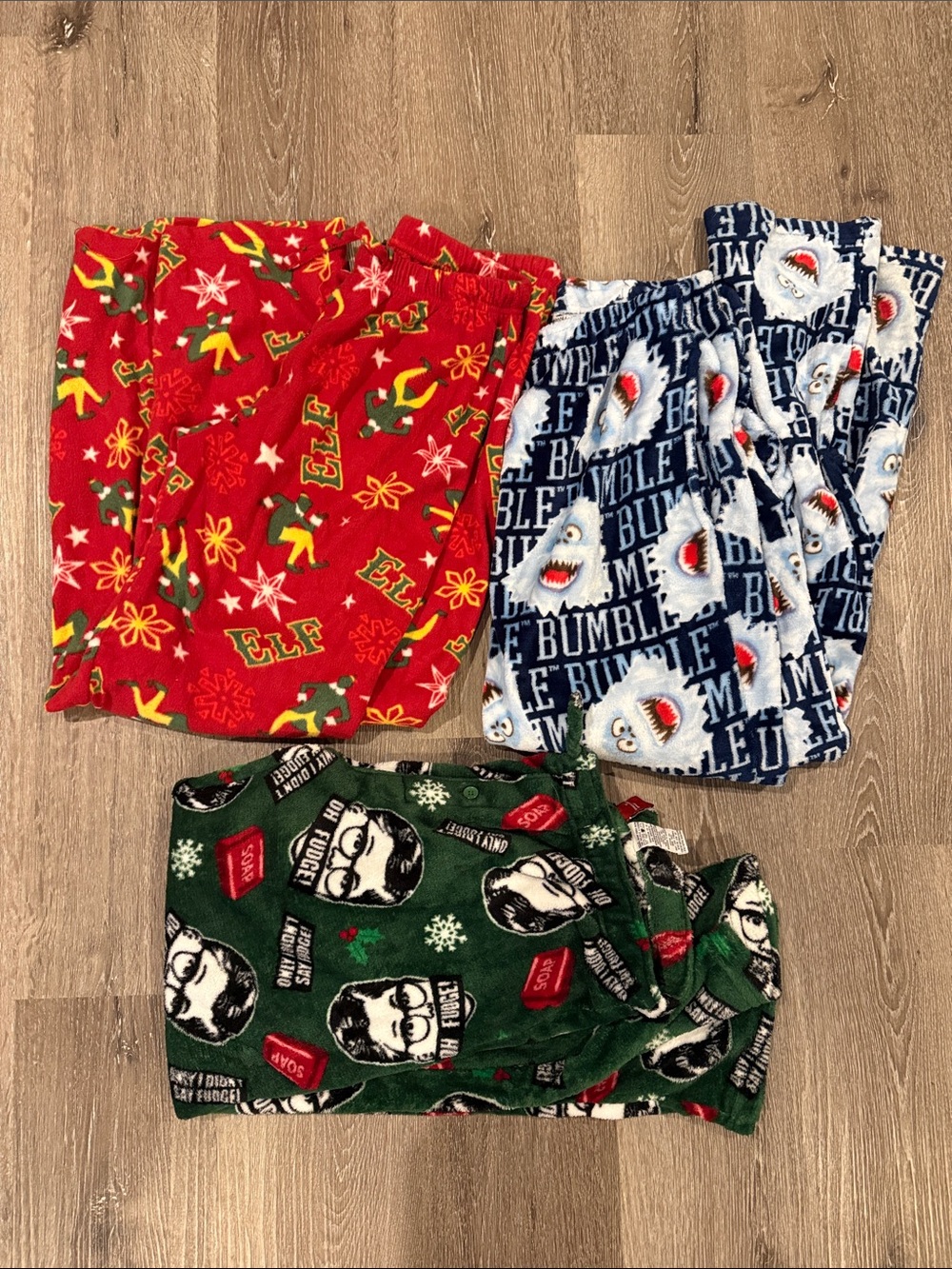 Men’s Holiday Fleece Pajama Pants - Red, Navy, Green